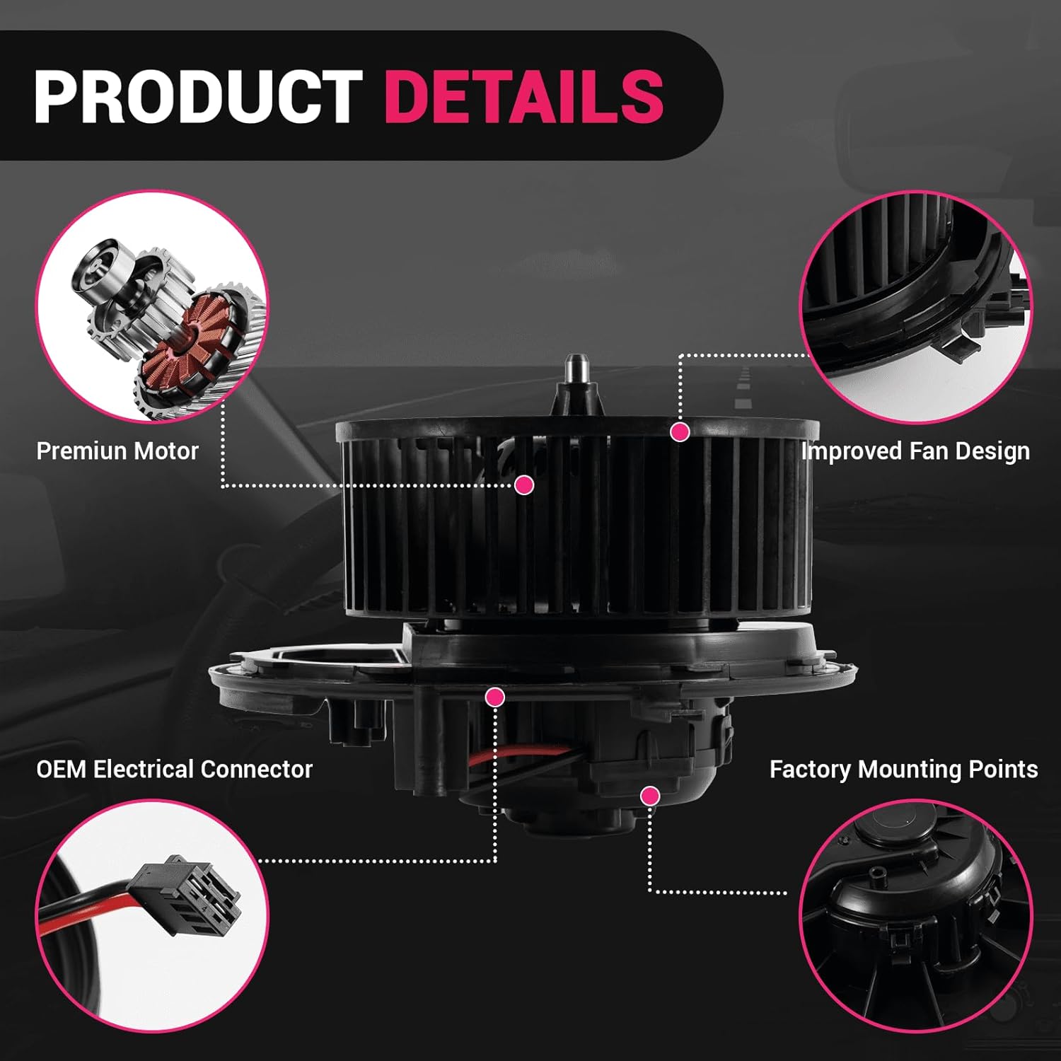 5Q1819021 Front AC Heater Blower Motor Fan Compatible with Audi A3 Quattro Sportback e-tron Q3 RS3 S3,Compatible with VW Atlas Golf R SportWagen GTI Jetta,Blower Motor Fan Assembly