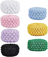 Vista 9 de GORGECRAFT Banda elástica de 5.5 yardas y 4.41 pulgadas de ancho, cinta de tela de poliéster elástica negra, diadema de ganchillo para el hogar