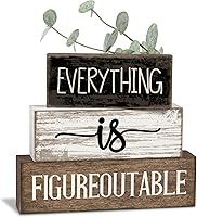 Vista 77 de 4 letreros de madera para decoración de mesa de granja, hojas de eucalipto rústicas, letrero de bloque de campo, Always Stay Humble and Kind, centro