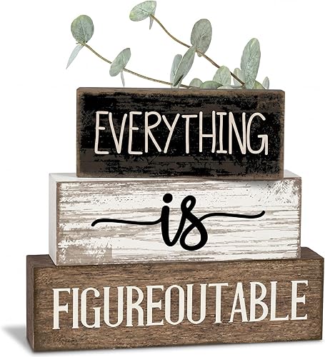 Miniatura 79 de 4 piezas de decoración de mesa de Navidad de madera de Papá Noel, decoración de bandeja escalonada de Navidad, letrero decorativo de bloques de Papá