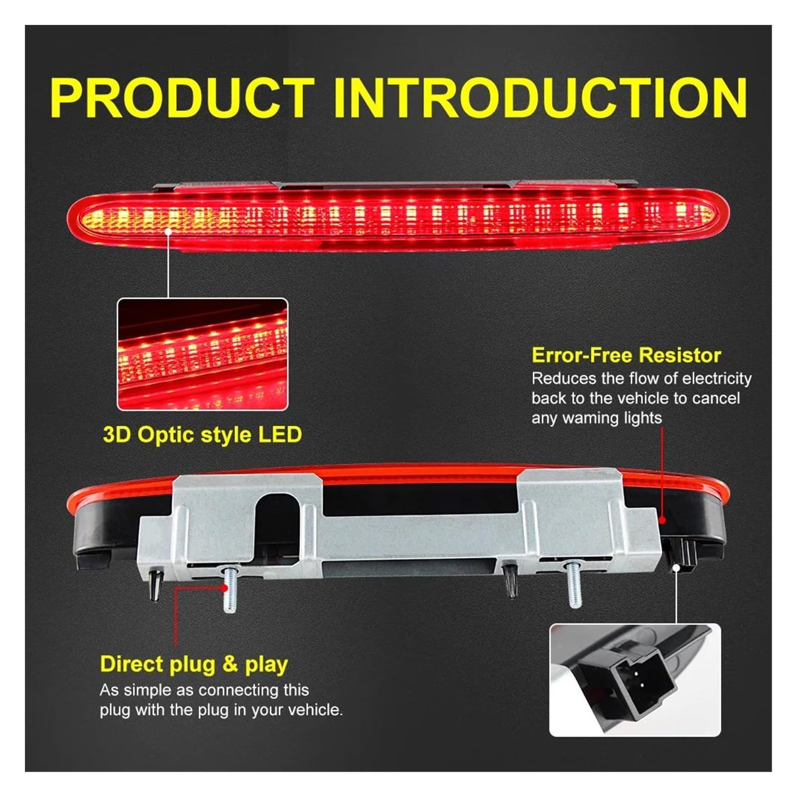 Terza Luce Di Stop Supplementare Frawacy Per Mercedes SL R230 | Compatibile Con 2001-2012 | OEM 2308200056