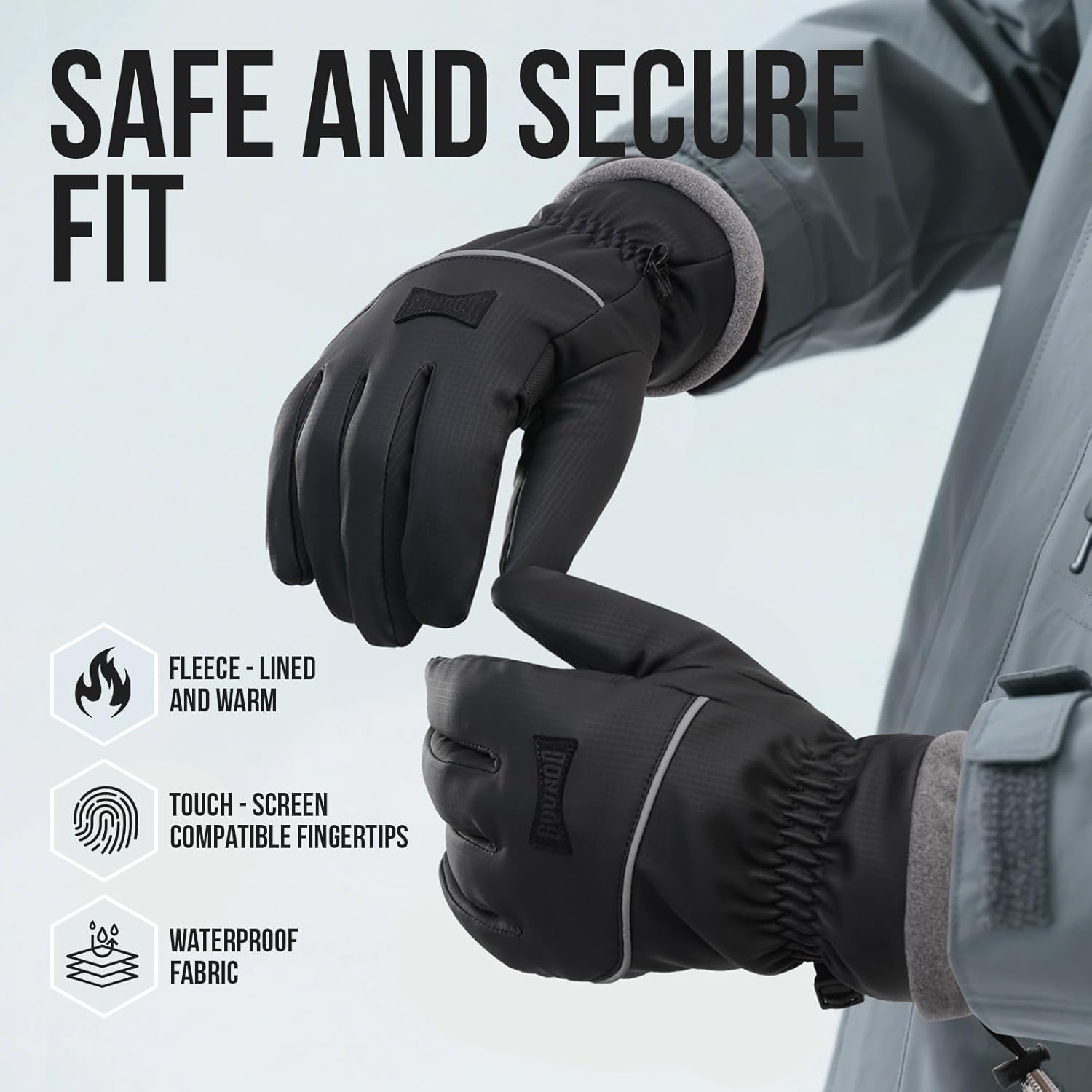 GOUNOD Winter Gloves for Women Men, Thermal Insulated Waterproof Windproof Cold Weather Gloves, Touch Screen Compatible, Non-Slip Grip for Running, Driving, Cycling, Hiking