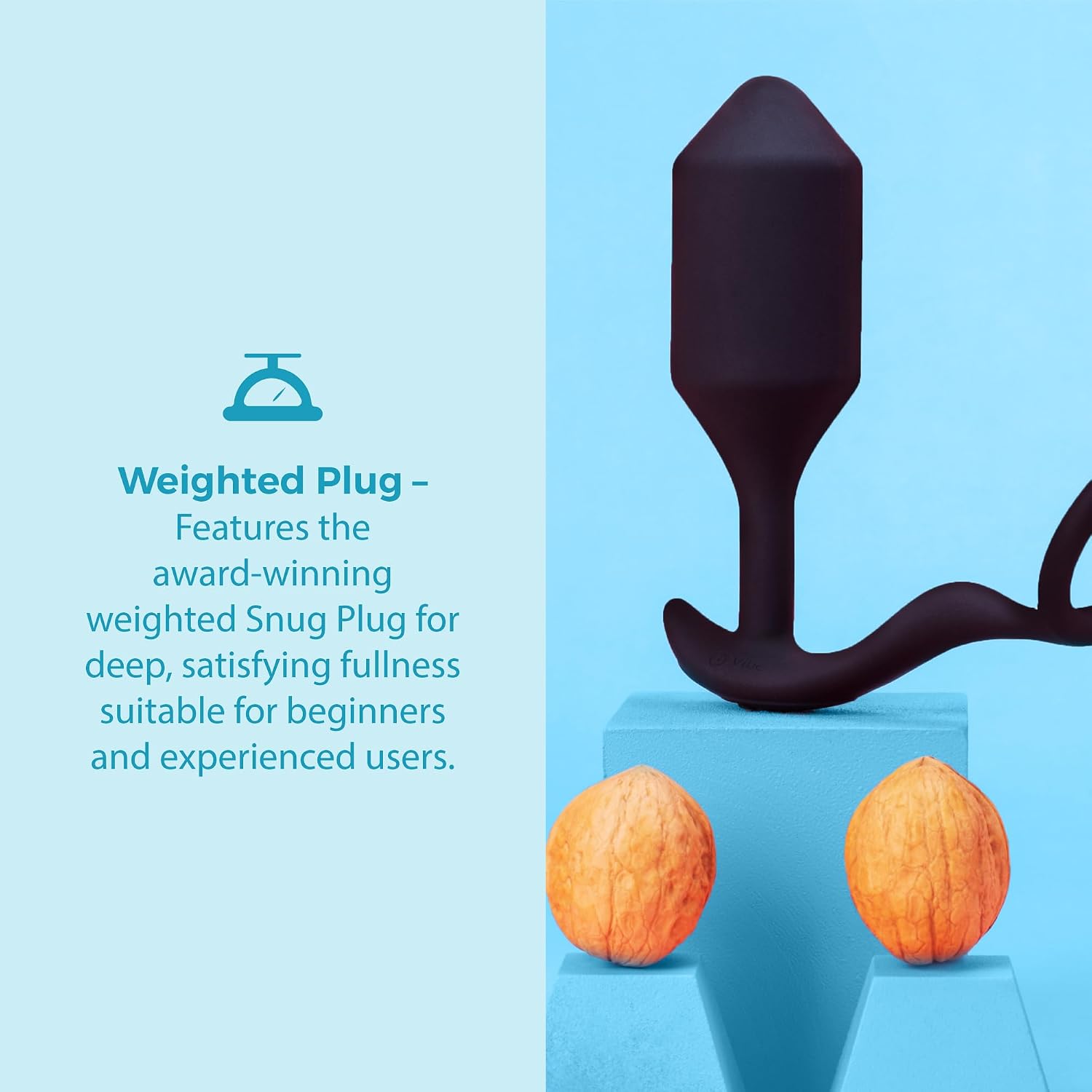b-Vibe Snug and Tug Anal Plug Adult Toys, Adult Sex Toys for Couples, Anal Training, Butt Plugs and Sexual Stimulation Device - Black