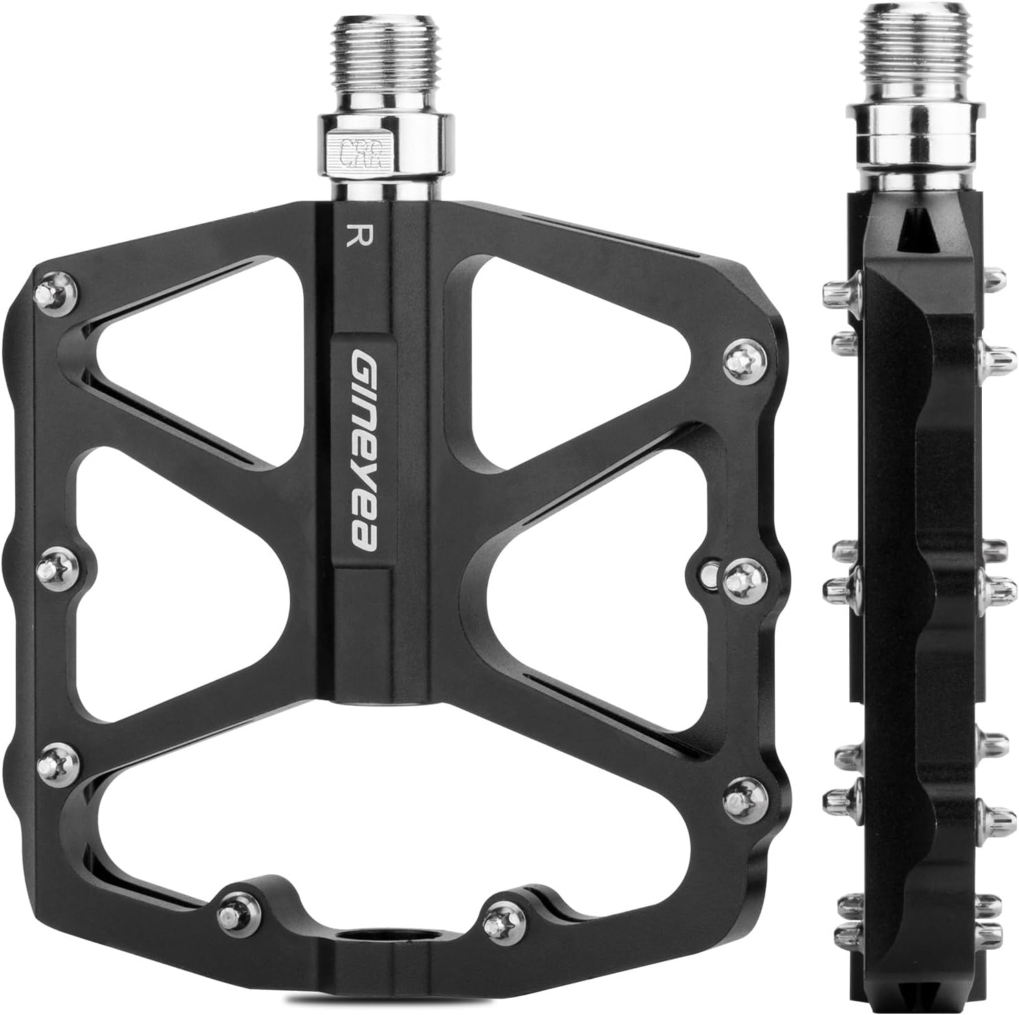 Bike Pedals, Universal Fit Bicycle Pedals Aluminum 9/16" Sealed Bearing Lightweight Wide Flat Platform for Road Mountain BMX MTB Bike
