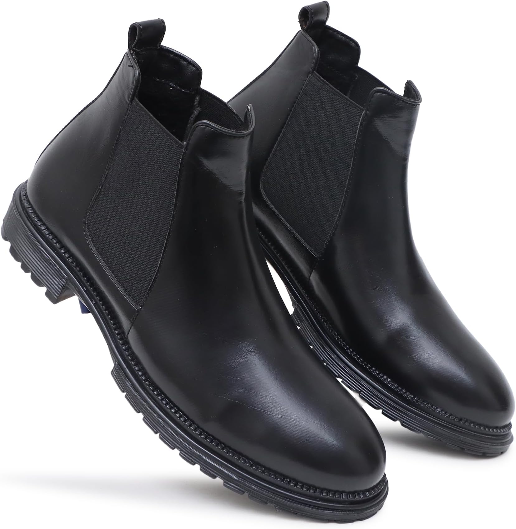 synthetic leather formal chelsea boots for men