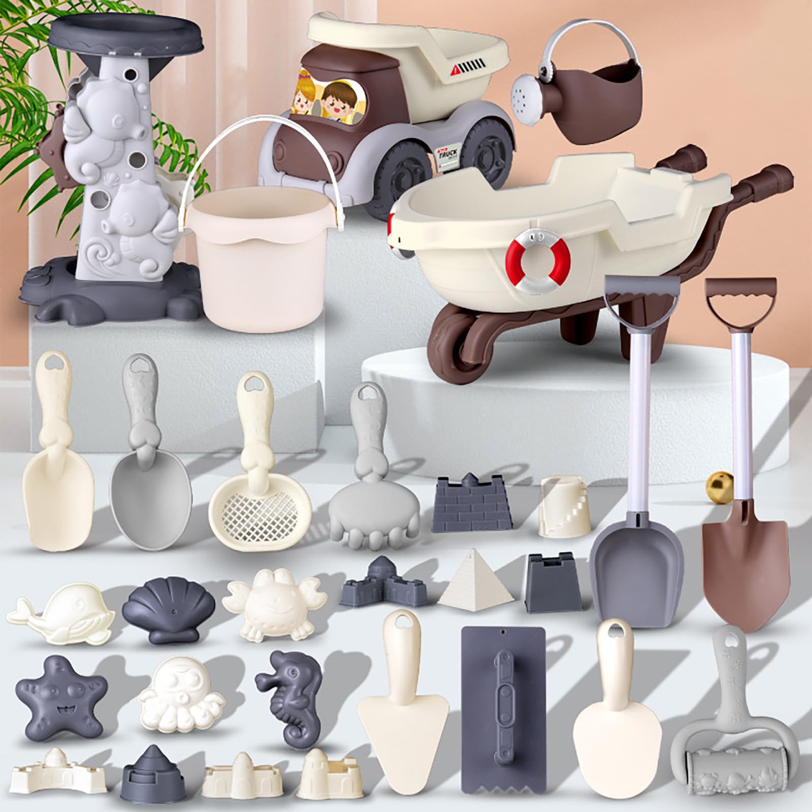 샌드박스 세트 샌드박스 세트 샌드박스 장난감 모래놀이 세트 해변 장난감 어린이 생일 선물 남자아이 남자아이 여자아이 2 3 4세 야외  놀이 샤워 가상 놀이 삽 스쿱 정원-Freehip.co.kr