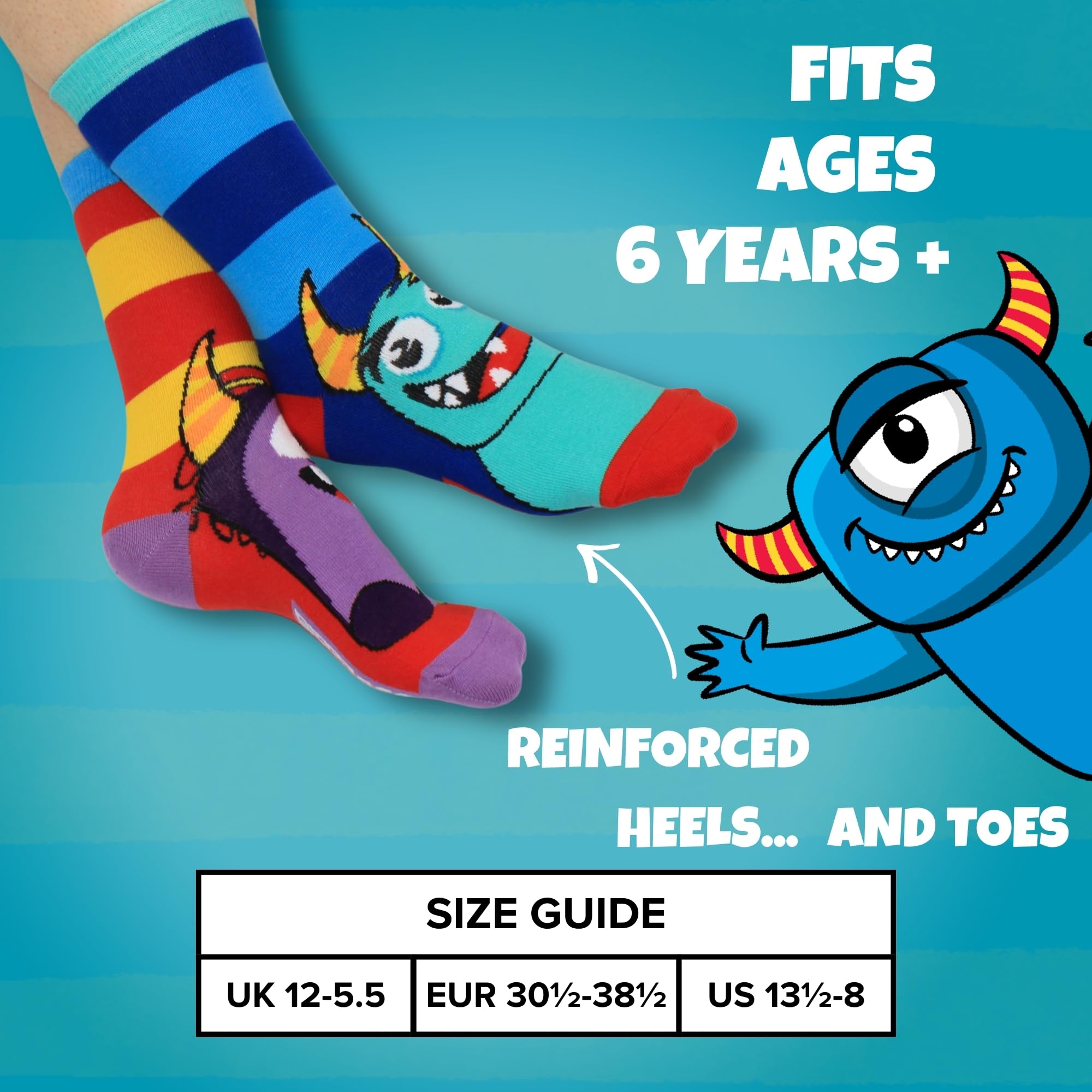United Oddsocks The Meddlers Box 6 Oddsocks For Boys UK 12-5.5 EUR 30.5-38.5 US 13.5-8