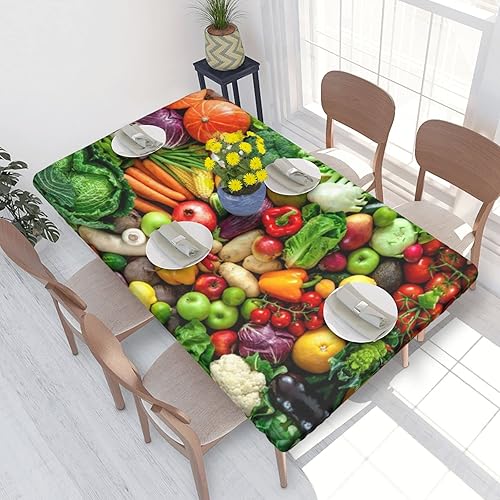 Miniatura 10 de Mantel de velas y rosas de vino tinto para mesas rectangulares, a prueba de derrames y aceite y fácil de limpiar, con ribete de encaje, mantel de 54