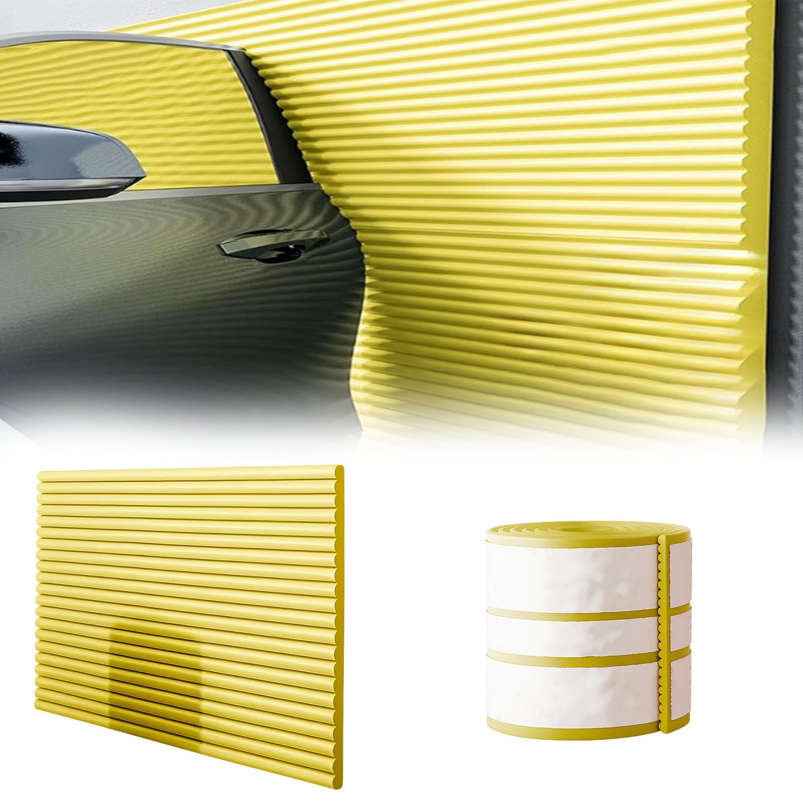 Protector Pared Garaje Protector anticolisión para Pared de Garaje 2 5 10 20 M, Protector de Parachoques Suave para Puerta de Coche de Garaje Amarillo(W 60 CM L 5 M)