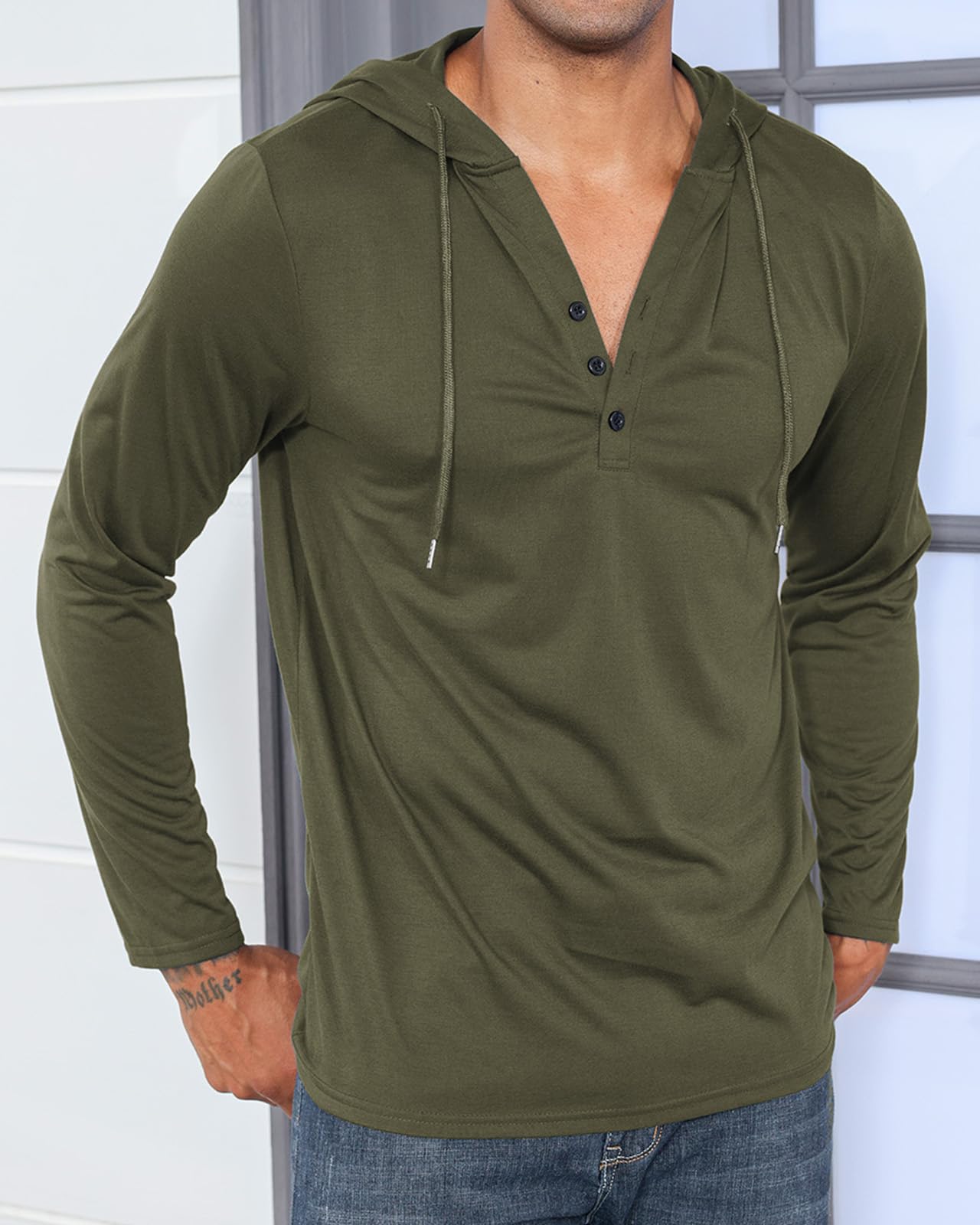 Cooleep Felpa Uomo con Cappuccio Estive T Shirt Maglietta Manica Corta Cotone Maglia da Uomo Casual Workout M-3XL