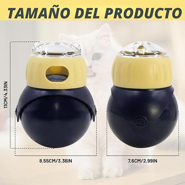Foto 2 de 7 de Guzeelu Dispensador de golosinas para gatos, comedero de vaso oscilante con caída ajustable