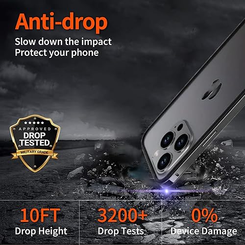 Miniatura 3 de Carcasa rígida delgada con marco de aluminio para iPhone15 Pro, armadura de marco de metal con protección interior suave, protección de borde
