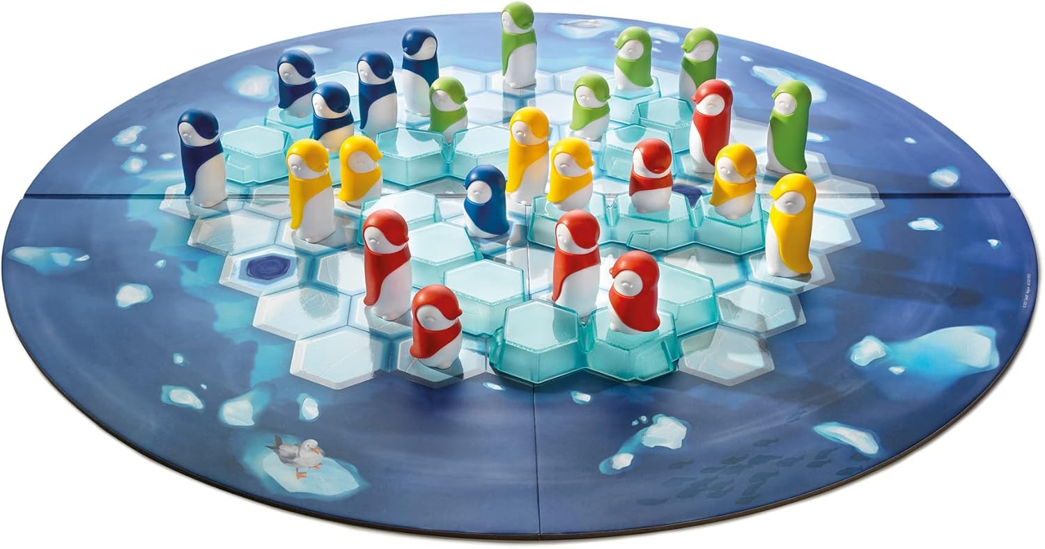 SmartGames - Penguins Huddle Up, Multiplayer Strategy Game, 2-4 Players, 6+ Years, Black