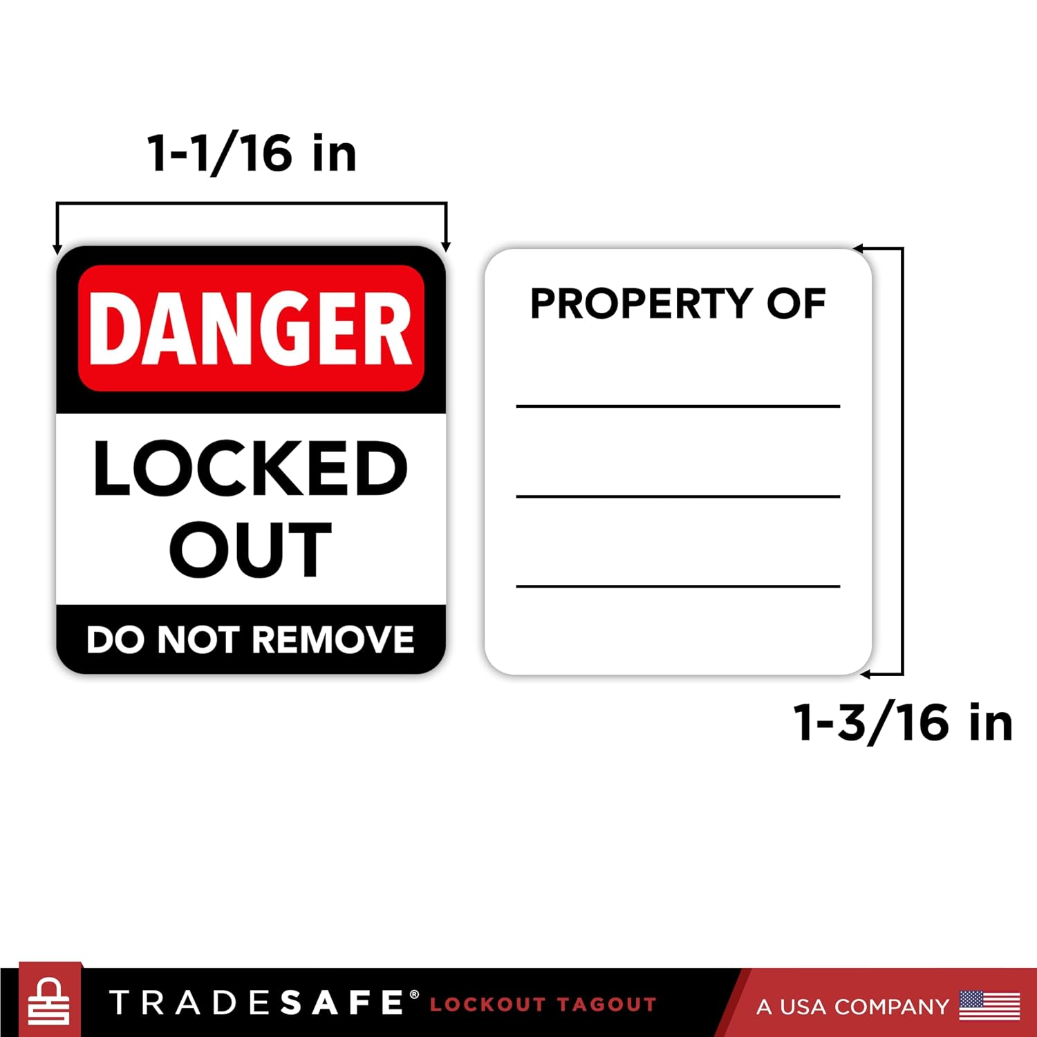 TRADESAFE Lockout Tagout Locks Label, 20 English Lock Out Tag Out Padlock Labels, Danger Locked Out Do Not Remove Loto Locks Stickers