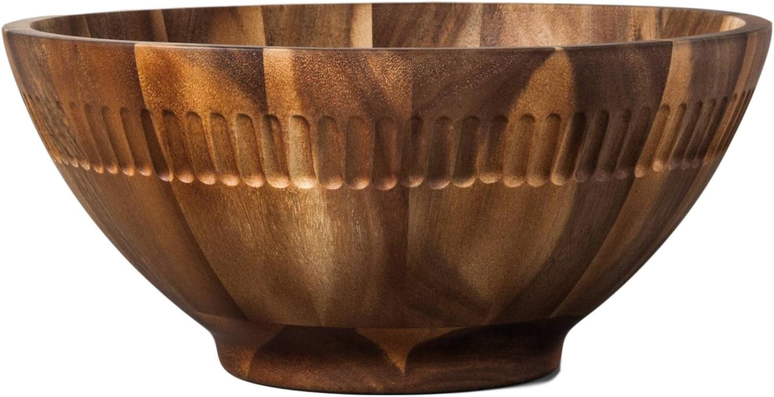 Acacia Wood Salad Bowl Large Many Uses Fruit, Salad or Home Decor