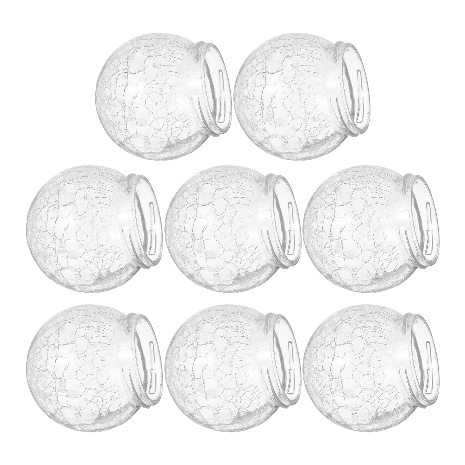8 Stück Runde Glaslampenschirme mit Crackle Design für Außen