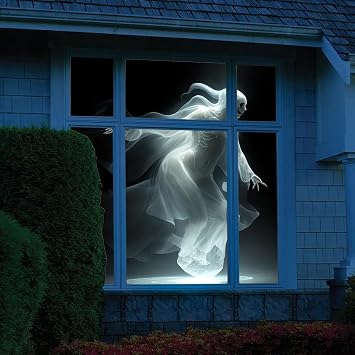 Window Projection Film,4ft x 6ft Halloween Projector Screen,Rear Projection Screen for Virtual Halloween and Christmas Window Projection Videos White