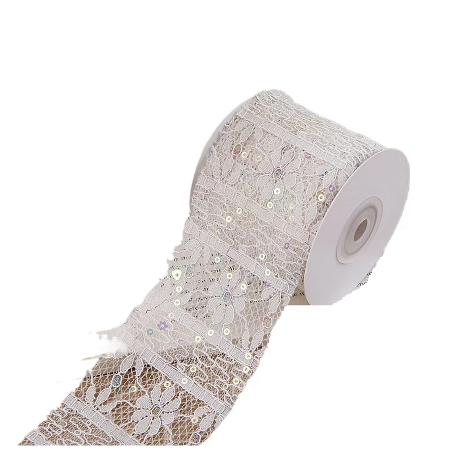 Lamówki cekinowe do szycia Wstążka z cekinami i brokatem, wielokolorowa 50Y(Color 5,70MM 10 Yards)
