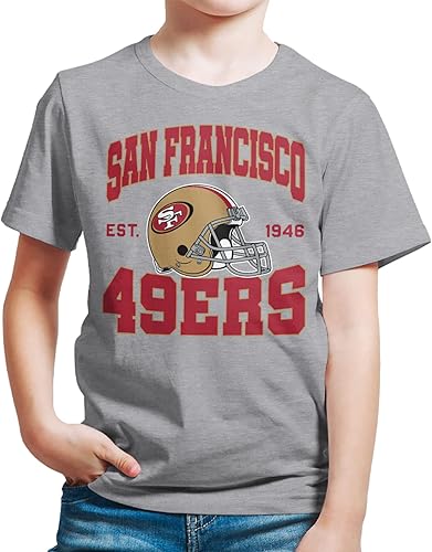 Junk Food Clothing x NFL - Casco de equipo - Camiseta de manga corta para niños y niñas con licencia oficial de la NFL