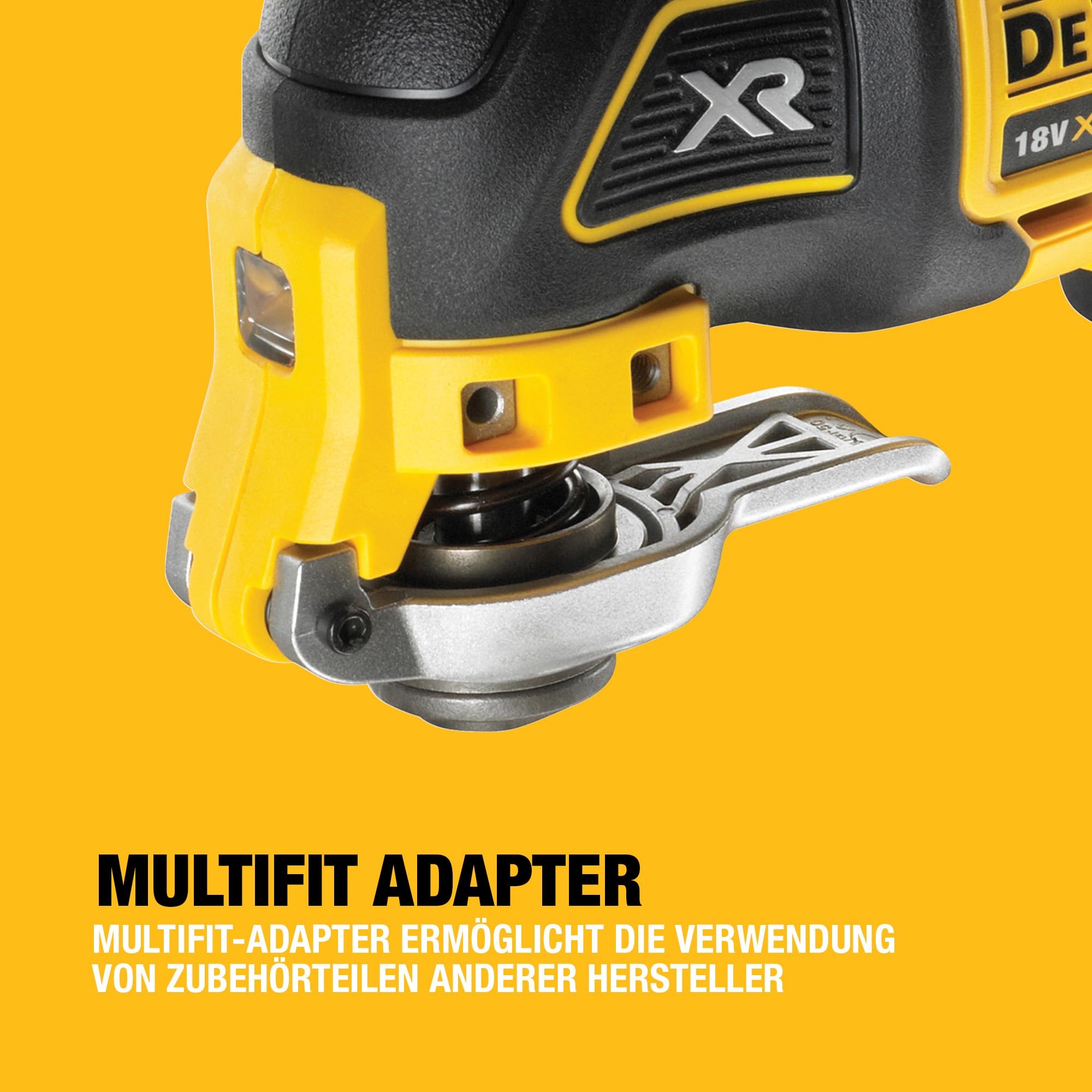 DEWALT 18V ozillierendes Akku-Multi-Tool DCS355N-XJ (bürstenloser Motor,LED-Lampe,30-Tlg. Schleif- und Sägeanwendungen,Lieferung ohne Akku und Ladegerät)