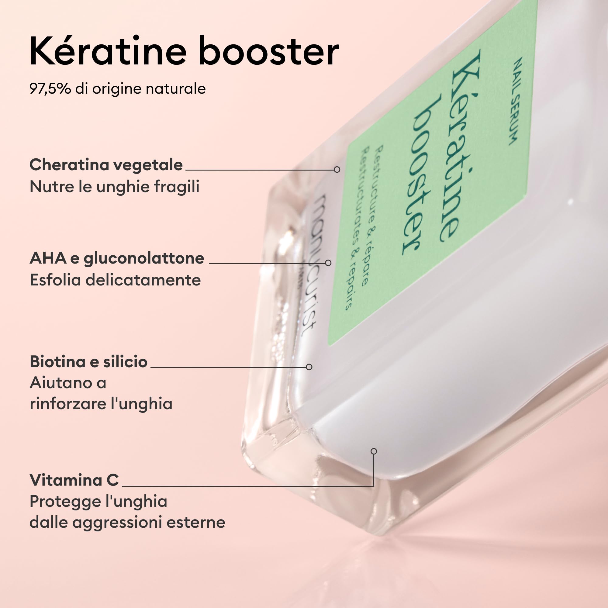Manucurist Duo Day & Night – Routine per Unghie Fragili o Danneggiate – Kit con : 1 Siero Rinforzante alla Cheratina, 1 Maschera Notturna – Rinforzante Unghie Express - Idee Regalo Donna