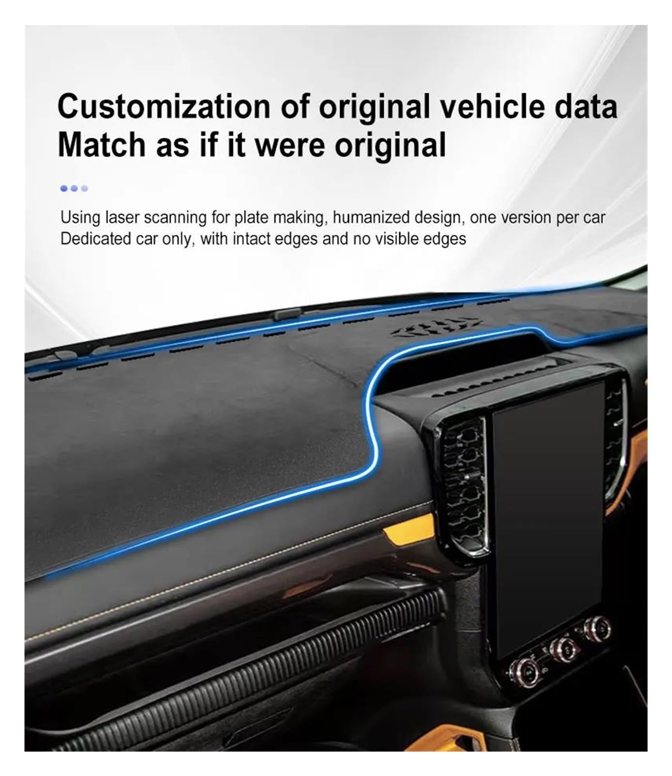 Dashboard Matte Für Cadillac CT5 2020-2023 Sonnenschutz Vermeiden Licht Pads Instrument Panel Teppiche Zubehör Auto Dashboard Abdeckung Matten Center Konsole Armaturenbrett Matte(PolyesterBlack,LHD)