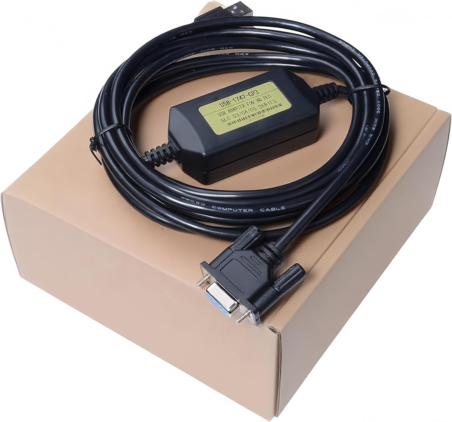 PLC Programming Cable Compatible for Allen Bradley SLC 5/03 5/04 5/05 SLC500 and Micrologix1400, for USB-1747-CP3 Replacement, FTDI Chip, 10 FT