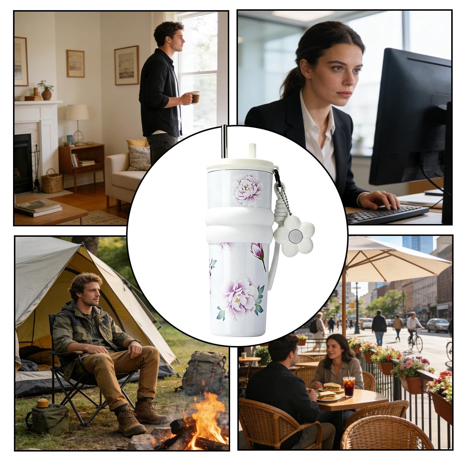 Vaso Isotérmico Botella de agua reutilizable, antiderrames
