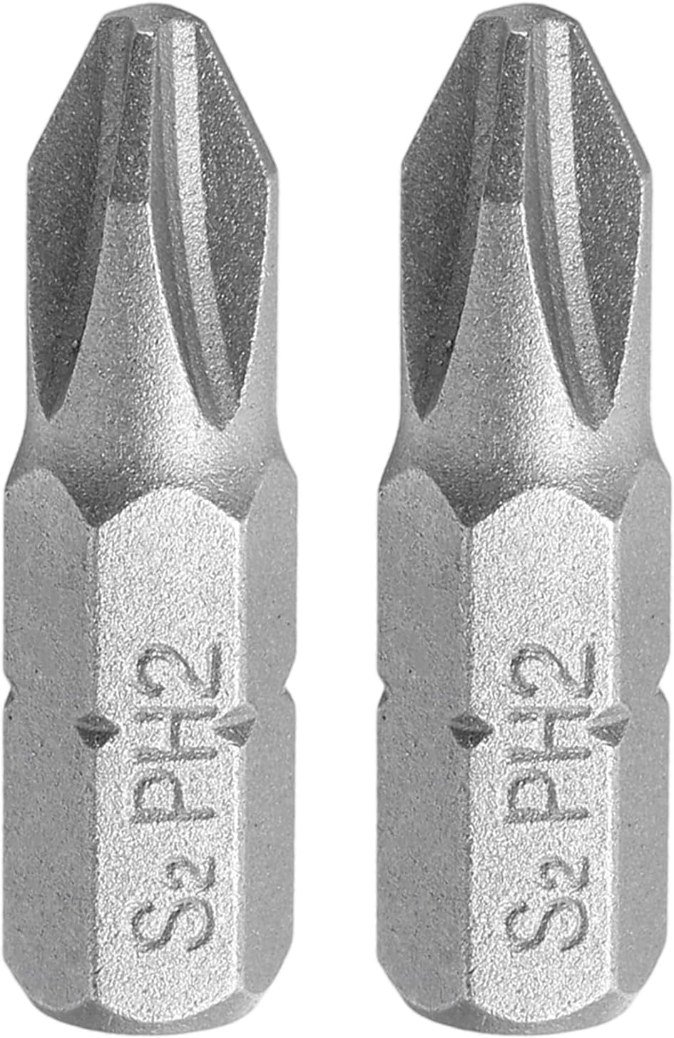 HARFINGTON 2pcs Phillips Screwdriver Bits 1/4" Hex Shank PH2 Head 1" Length S2 Steel Cross-head Drill Bits for Repair Work Electric Screw Driver