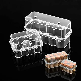 20 Slots Insulin& Peptide Case Set for Fridge, 10 mL Insulin Bottle Holder& 3mL Vial Holder for Refrigerator, Click-Closure Stackable Organizer for Insulin/Peptides/GLP-1, Semi-Transparent