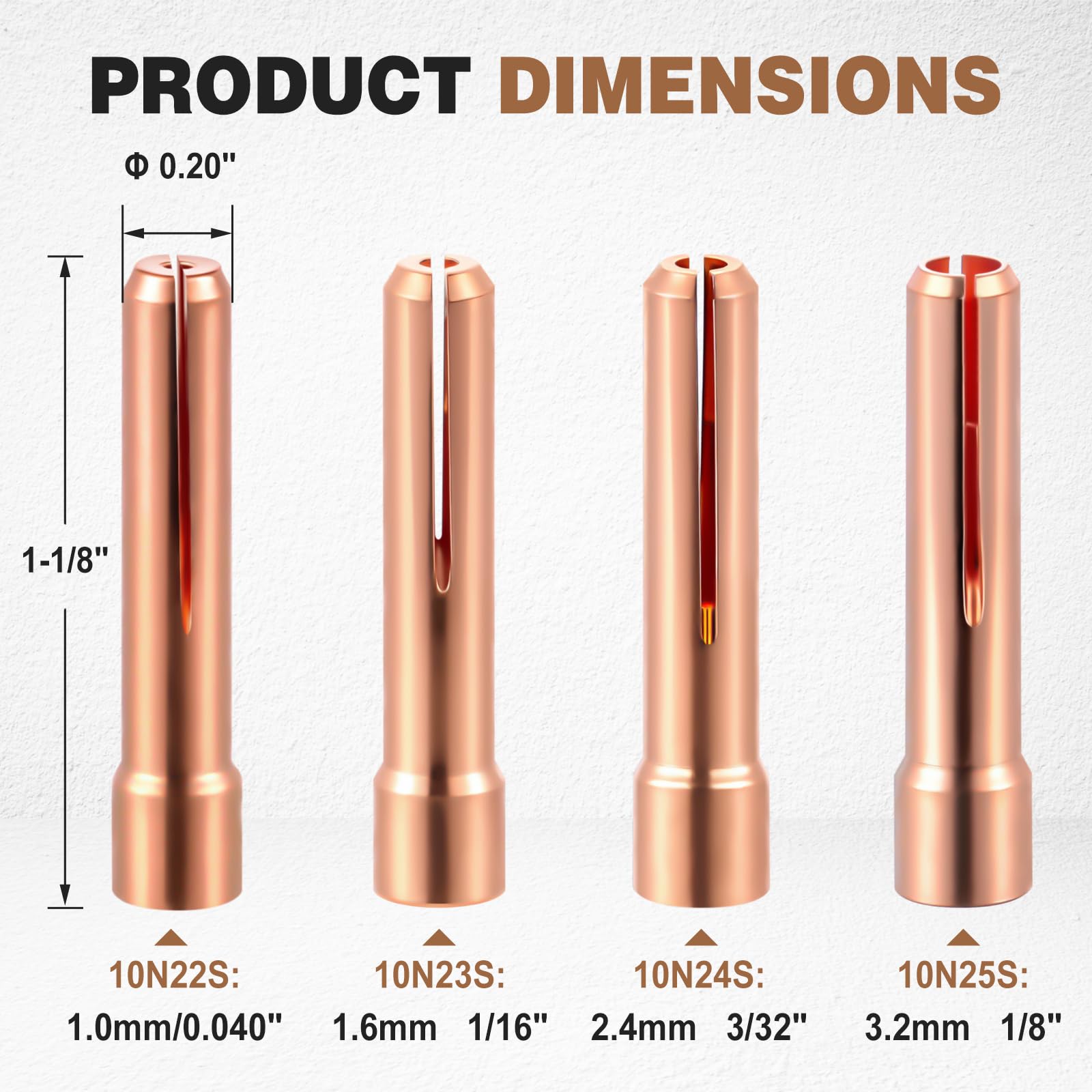 Shimeyao 53 piezas de consumibles de antorcha de soldadura Tig, pinzas de alúmina de cerámica, 10 vasos de vidrio, accesorios para Wp-17/18/26
