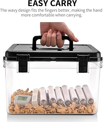 Miniatura 2 de Humidor de cigarros, moderno humidor transparente, rollos de cedro español, caja de plástico acrílico, portátil, hermético, contenedor con capacidad