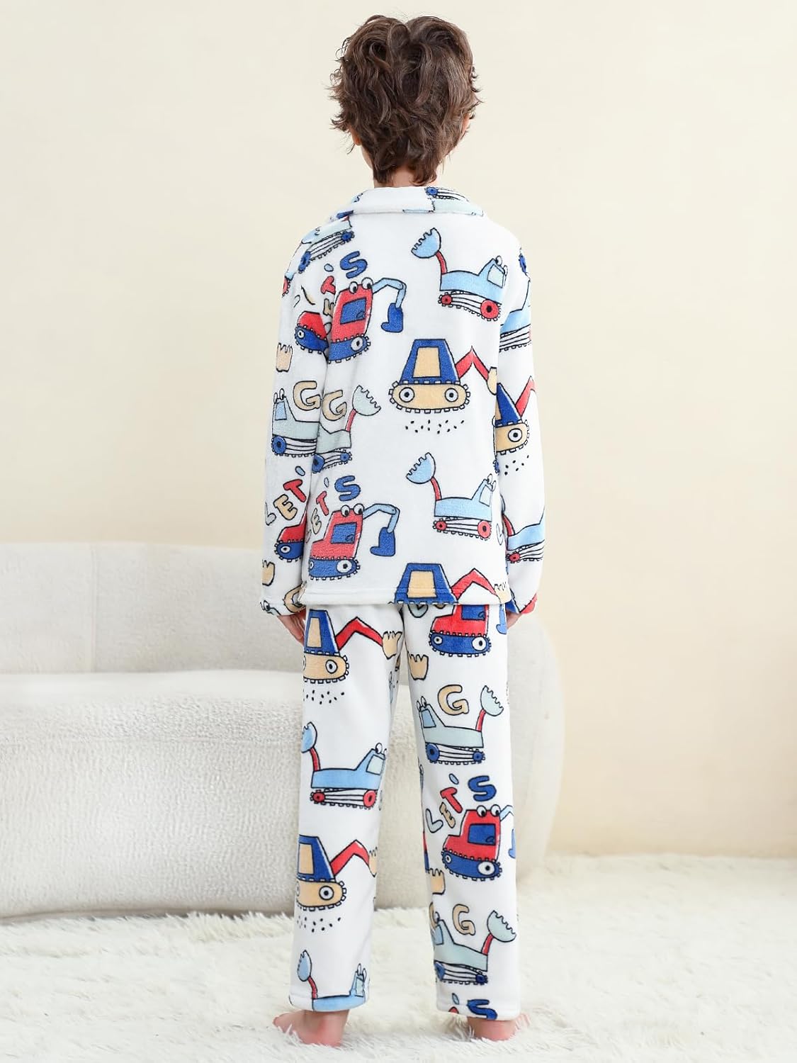 Umeyda Boys Fleece Pajamas Set Flannel Fuzzy 2 Piece Outfits Pants Sets - Image 4