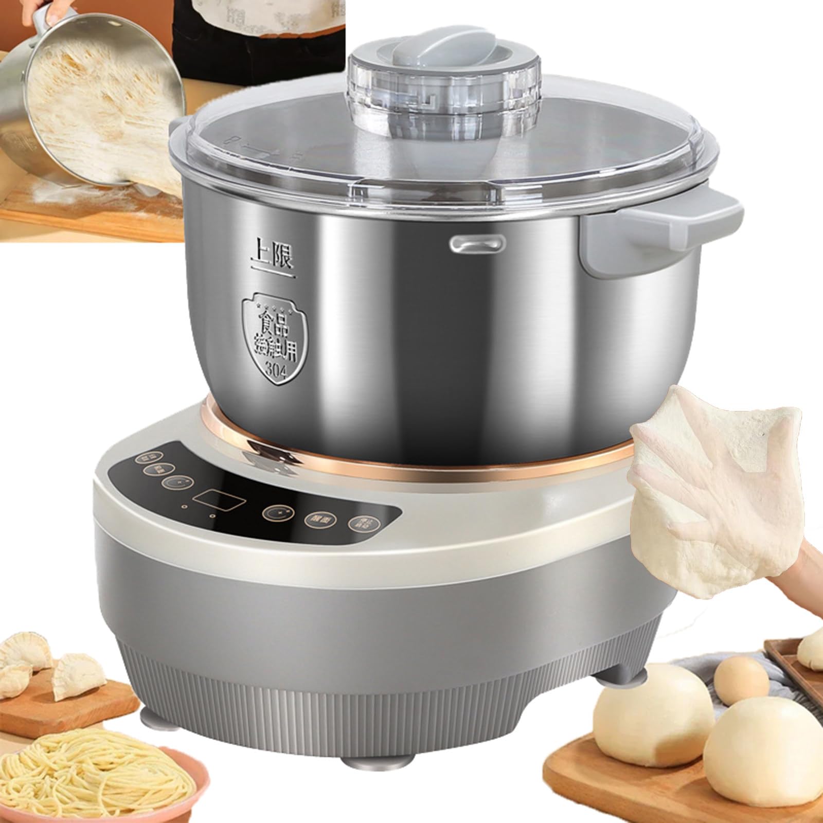 Máquina de amassar massa 5L/7L com função de fermento, máquina de