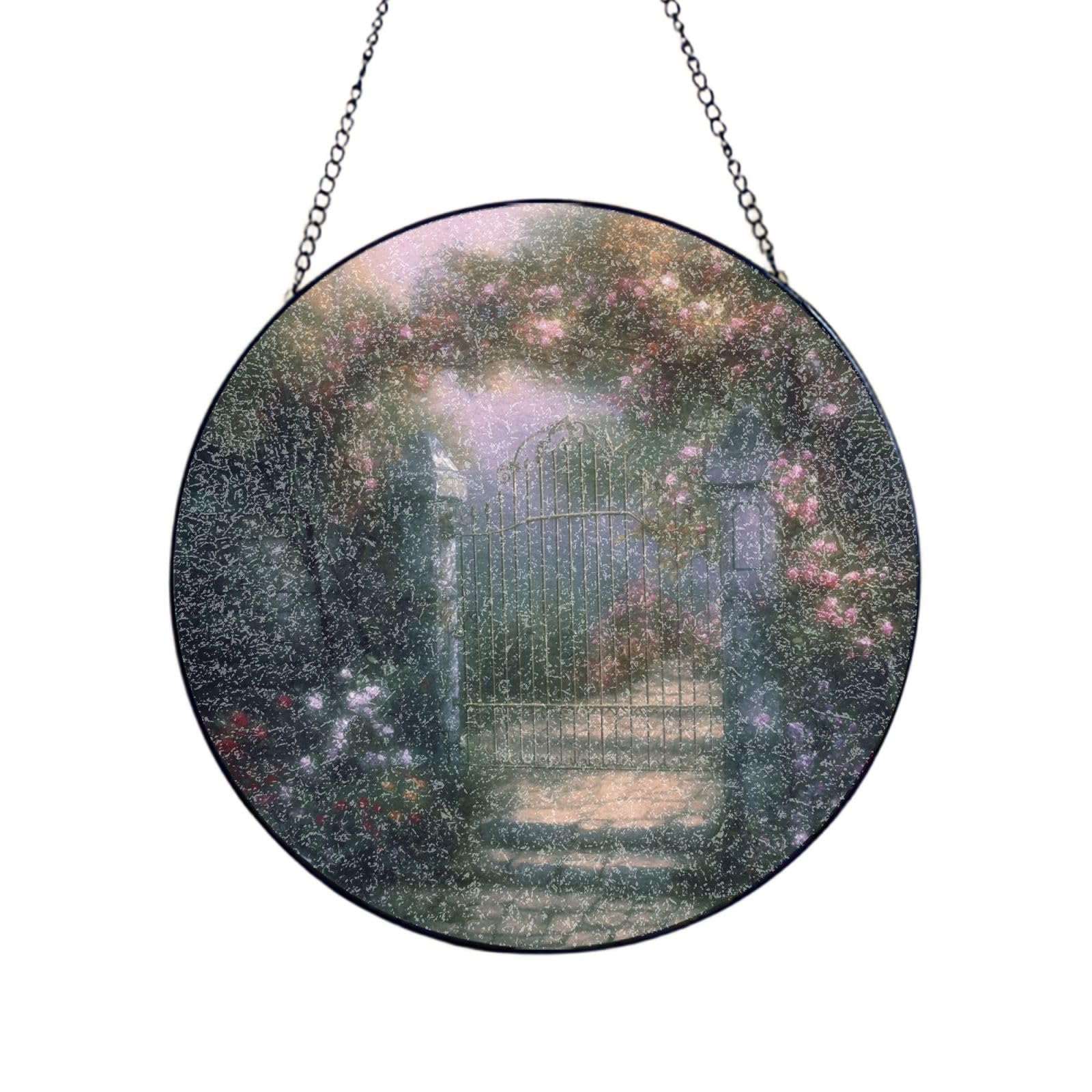Stained Glass Window Hanging Secret Garden Sun Catchers Indoor Outdoor Decor Window Suncatcher Door Garden Sunroom Sun Catcher Home Decor Birthday Christmas for Mom Men