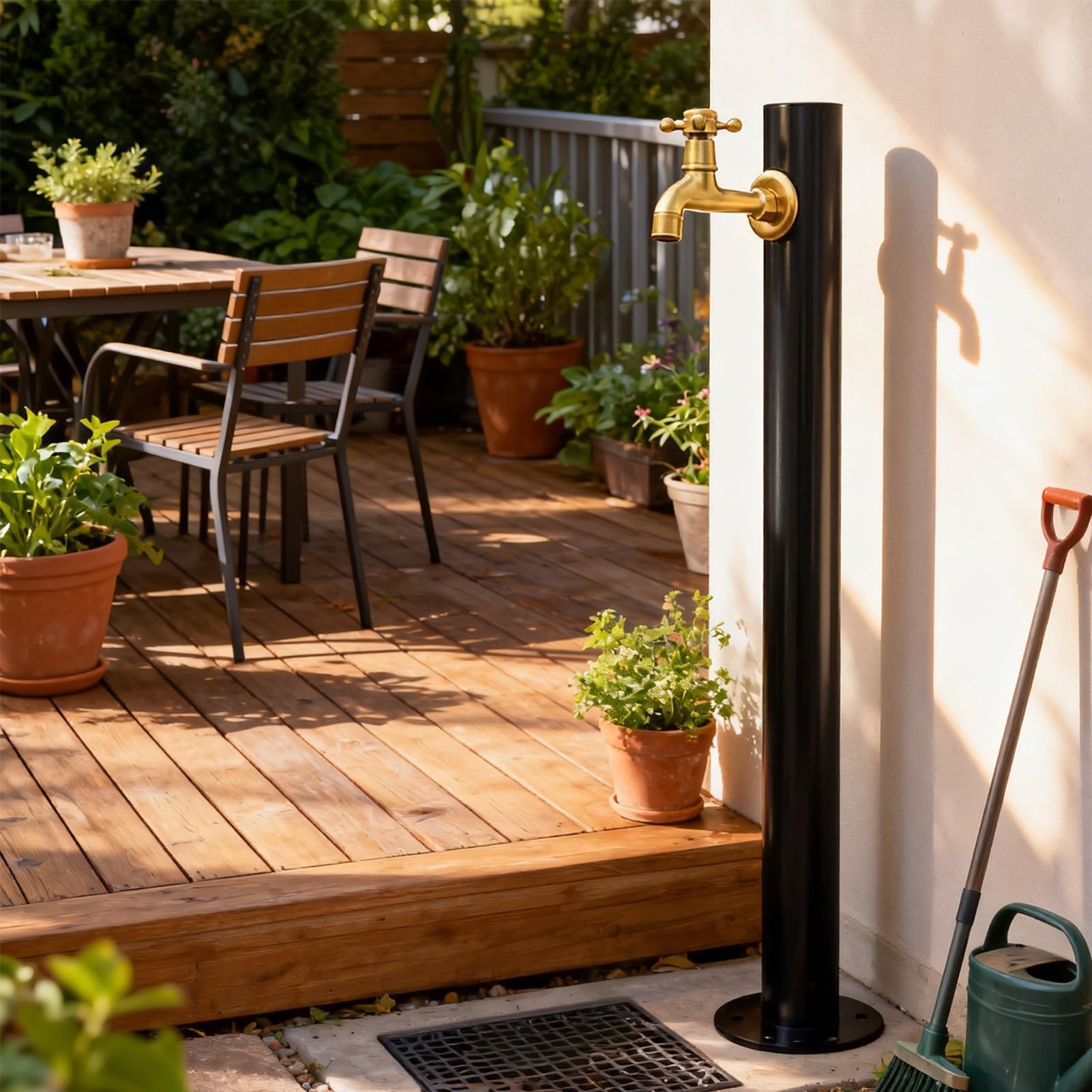 XDLEDMKIZ Outdoor Standing Water Tap 23.6" Stainless Steel Vertical Faucet Pillar Freestanding Antifreeze Frost Free Water Hydrant for Irrig