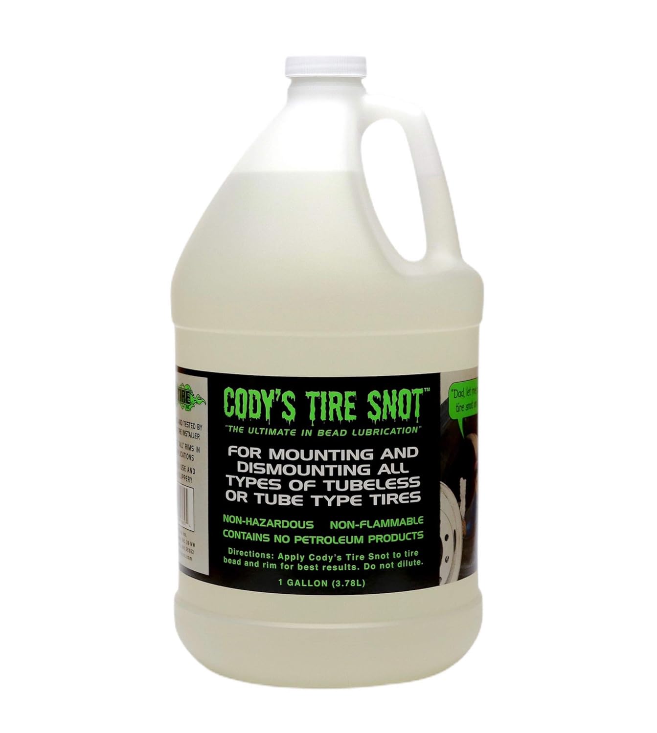 Cody's Tire Snot Tire Mounting & Dismounting Lube, Bead Sealer, Non Hazardous, Tire Lube, 1 Gallon
