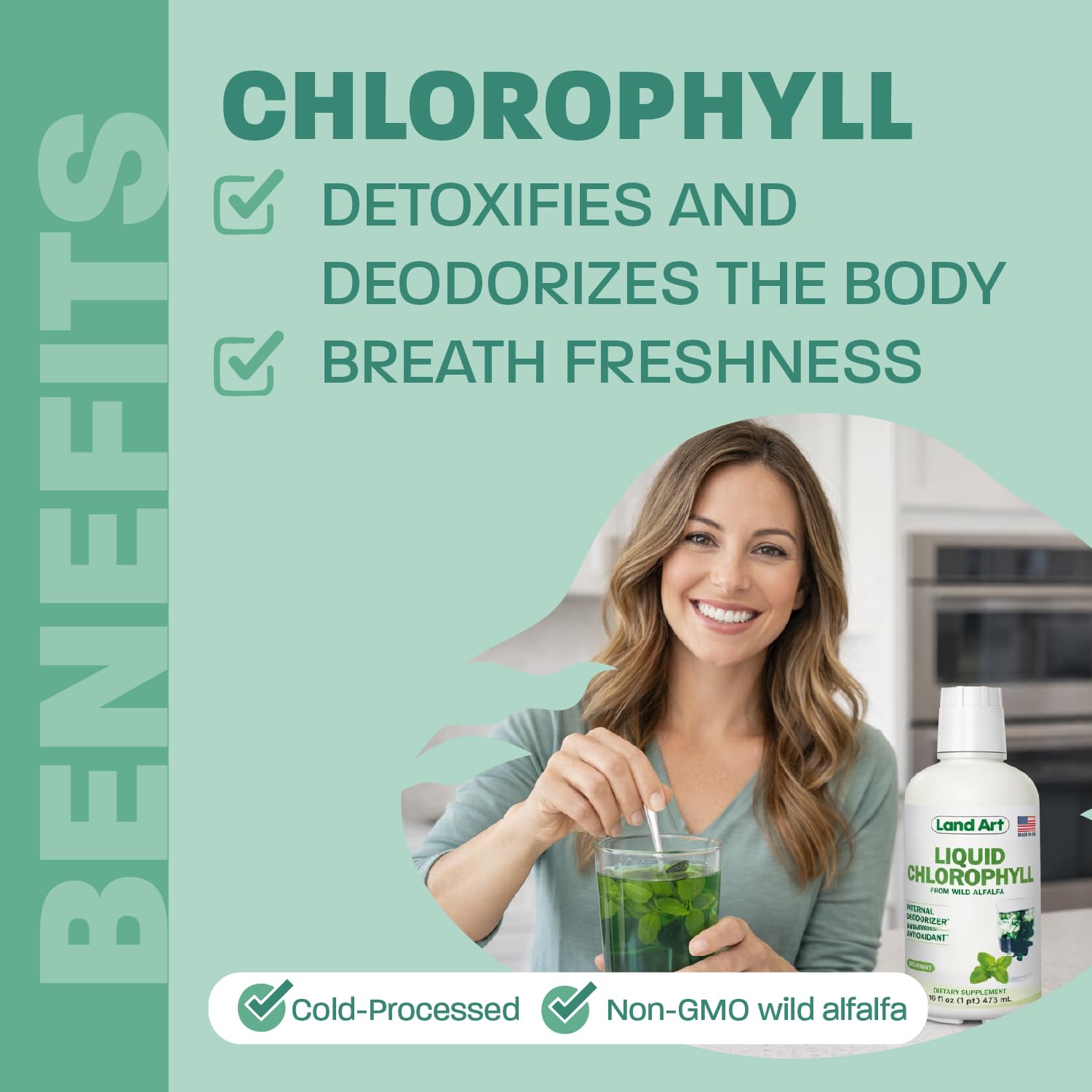 Chlorophyll, Cold-Extracted, Wild Alfalfa, Body Odor, Mint, 16 fl oz — Amazon image 2