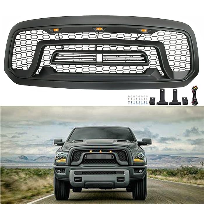 Buy WYJJ Front Grill Replacement for 20132018 Dodge RAM 1500 Raptor Style Grille Mesh Grill