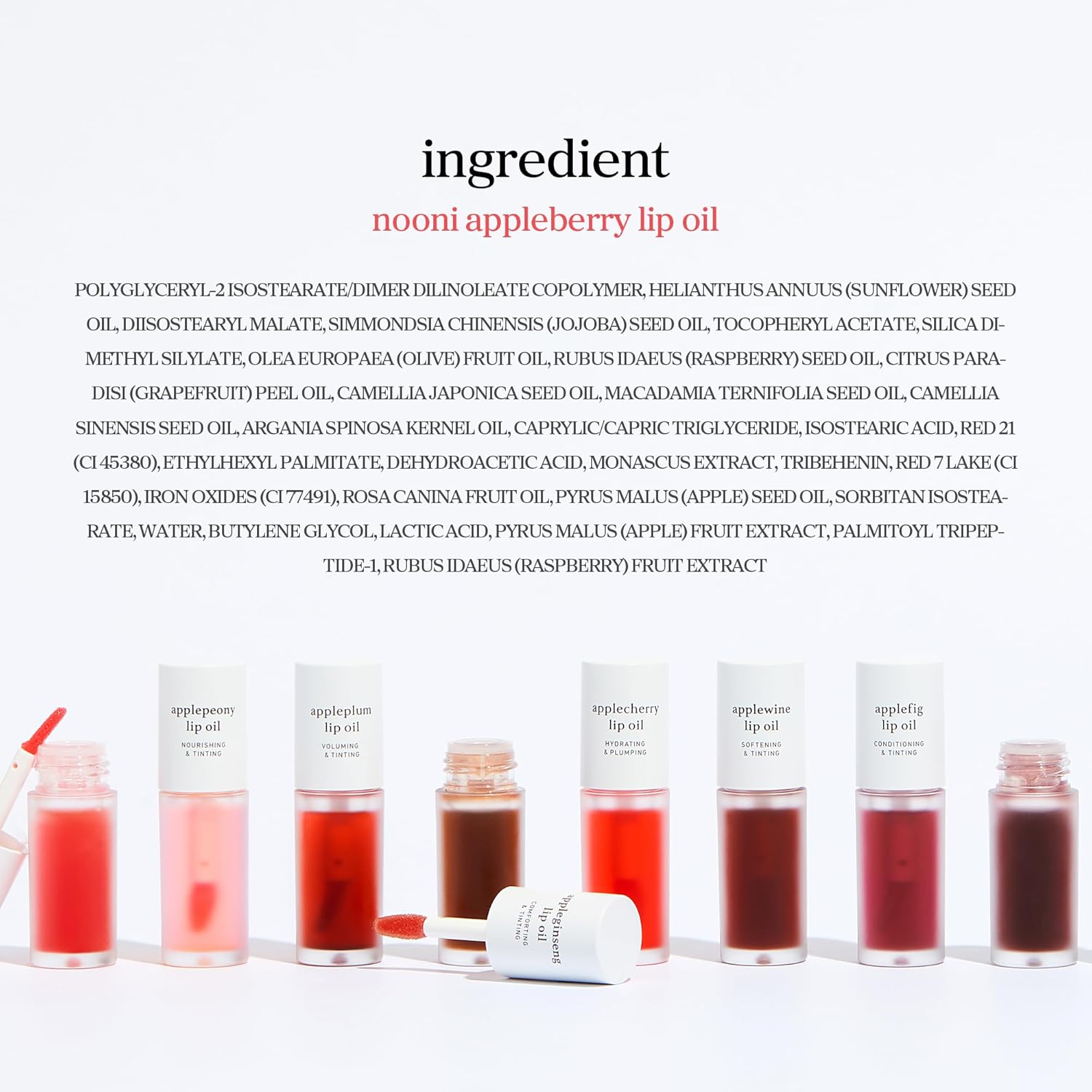 NOONI Korean Lip Oil - Appleberry | Long-Lasting, Moisturizing, Plumping, Revitalizing for Dry Lips, Waterproof, No Peel Off, Hydrating, Nourishing Crystal Clear, Stocking Stuffers, 0.12 FL Oz - Image 3