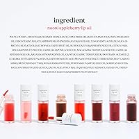 Vista 11 de NOONI Aceite de labios coreano - Appleberry Larga duración, hidratante, voluminizador, revitalizante para labios secos, resistente al agua, no se