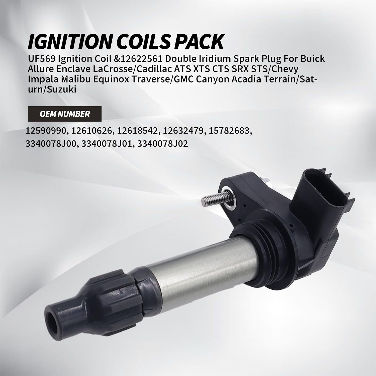 Set of 6 UF569 Ignition Coil Pack and 41109 Spark Plugs Compatible with Buick Enclave LaCrosse SRX XTS CTS Compatible with Chevy Impala Traverse Terrain 3.0L 3.6L V6 Replaces C1406 5C1403