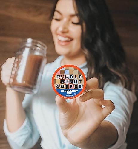 B07WD5W3BD_image_2 Paquete variado de café con sabor a doble dona cápsulas de café saborizadas incluyendo avellana caramelo café de chocolate y más café de una sola