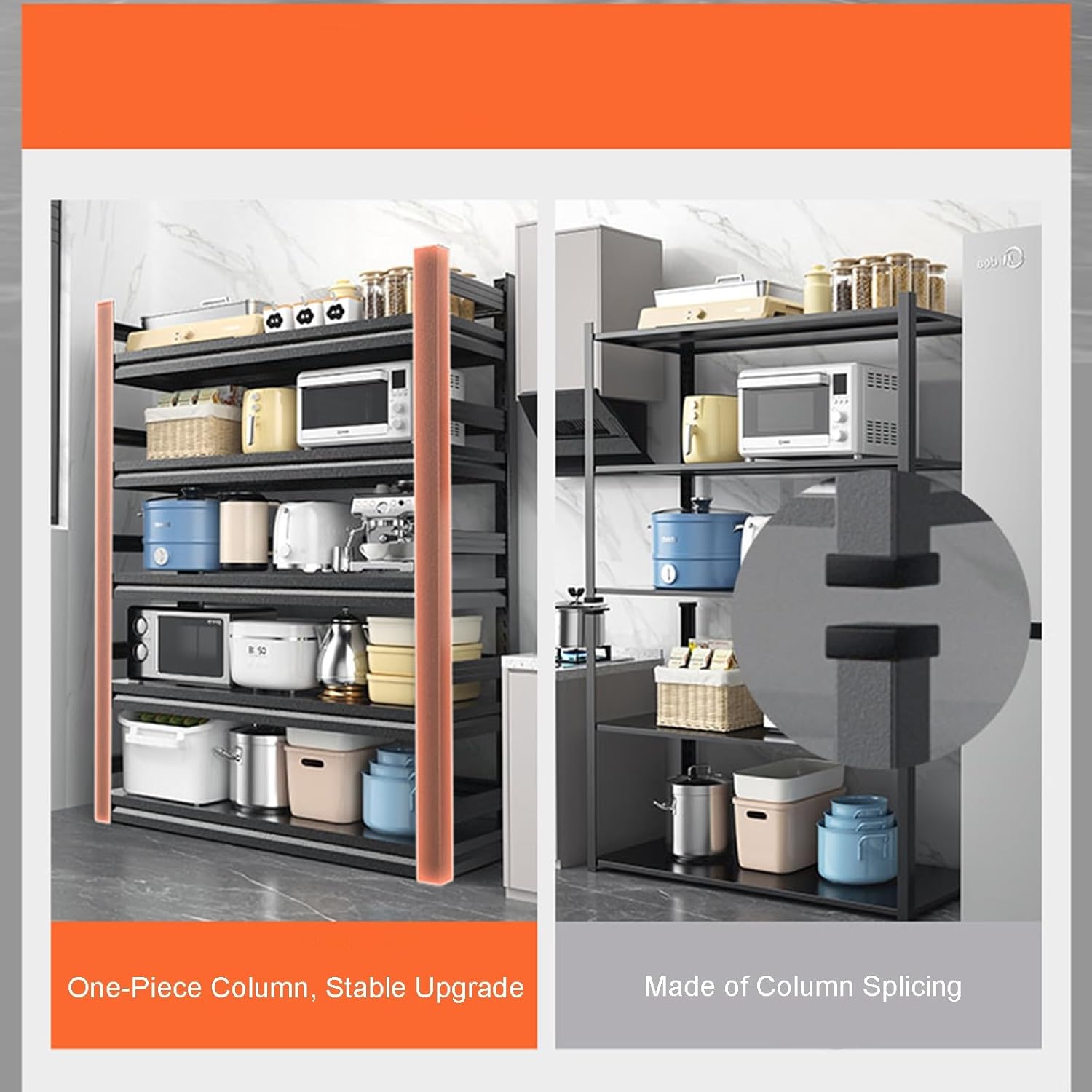 Freestanding Bakers Rack Adjustable Microwave Stand Metal Kitchen Storage Shelves for Living Room & Bedroom Multifunctional nizer SpaceSaving Design (Medium)