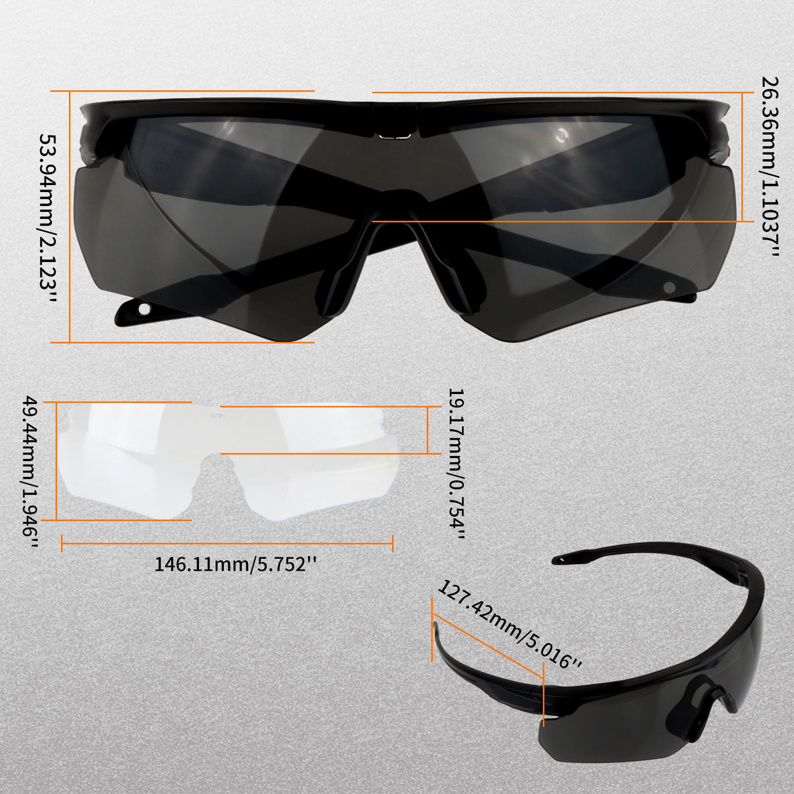 Gafas deportivas 3 Lentes para Hombres Mujeres Ciclismo, Senderismo, Correr