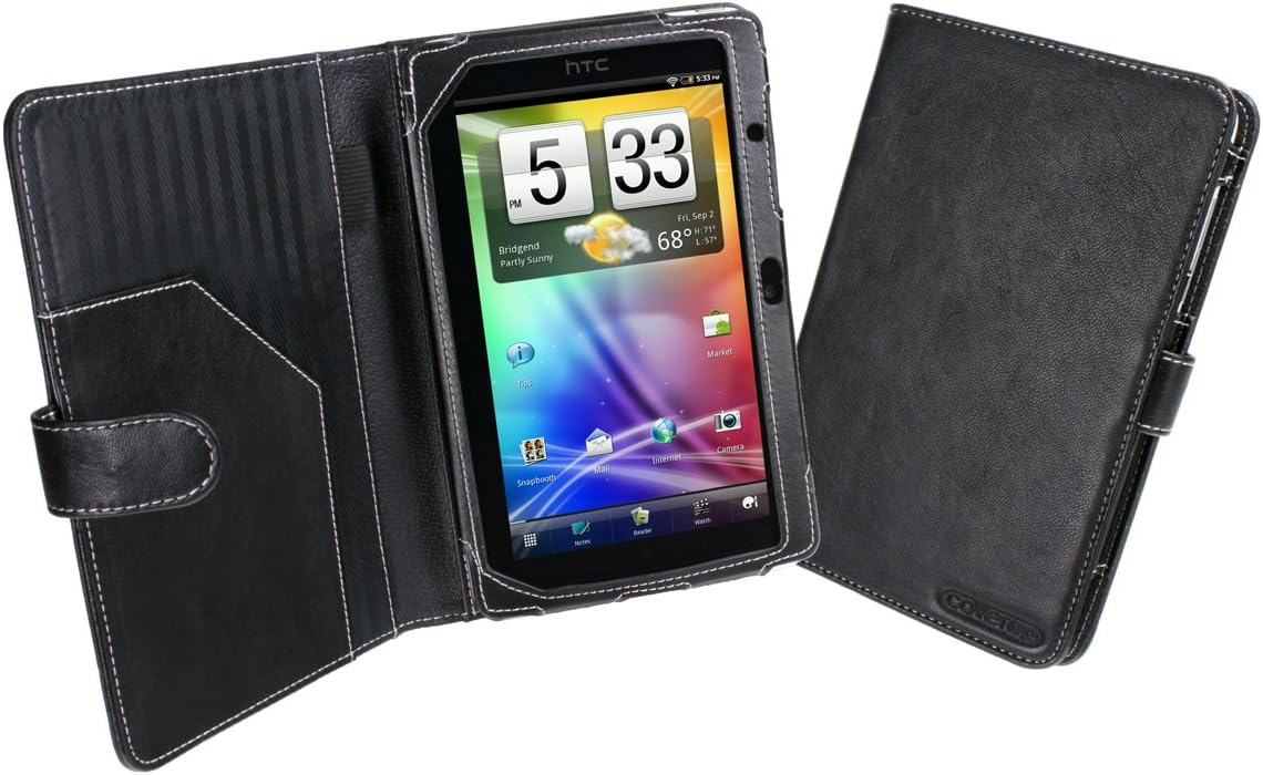Cover-Up HTC Flyer (P512) / Evo View 4G Tablet Leather Cover Case (Book Style) - Black