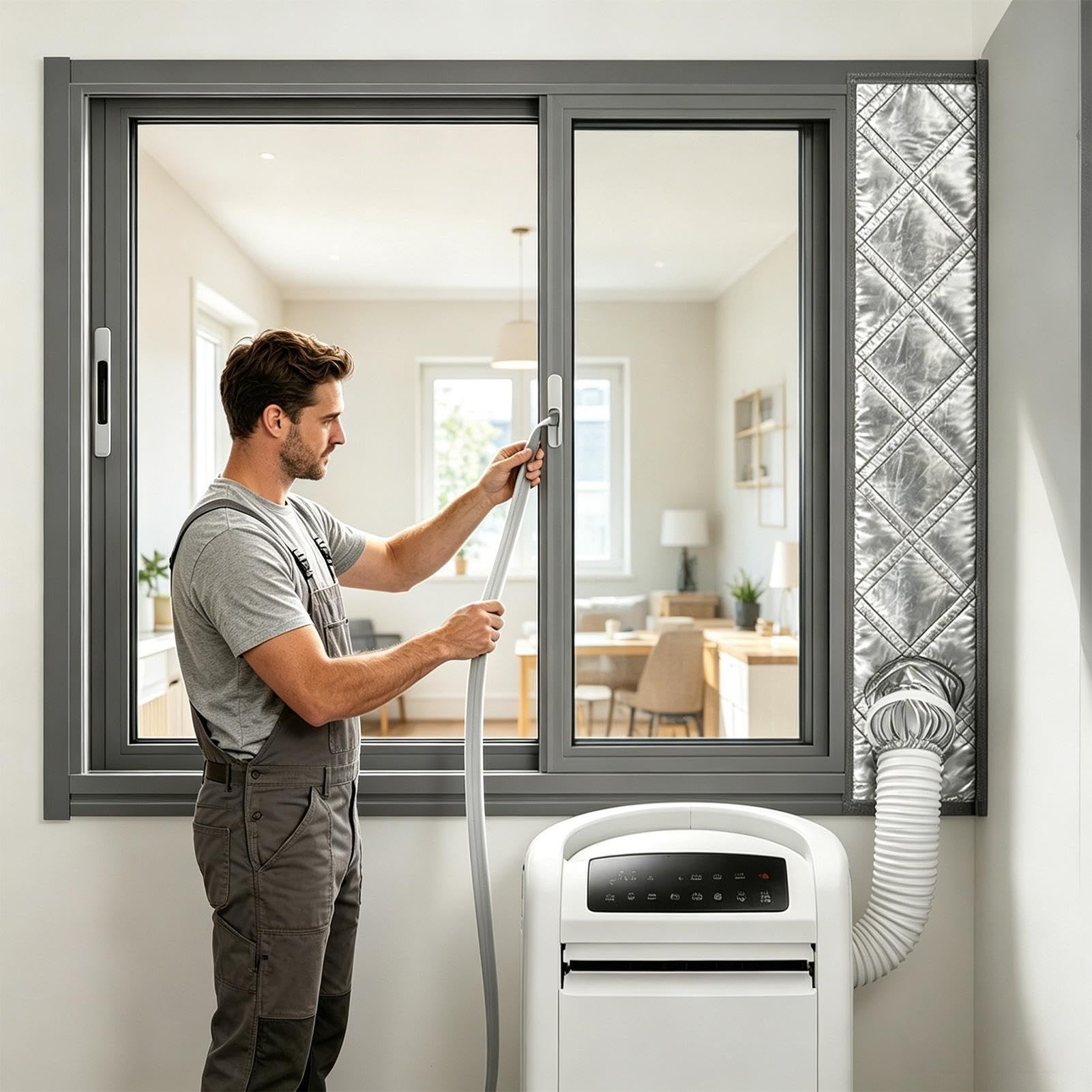 Guarnizione per Finestra Condizionatore Portatile Barriera Ventilazione | Tenuta Finestra da Condizionatore Portatile per garage seminterrato appartamento camera da cucina casa
