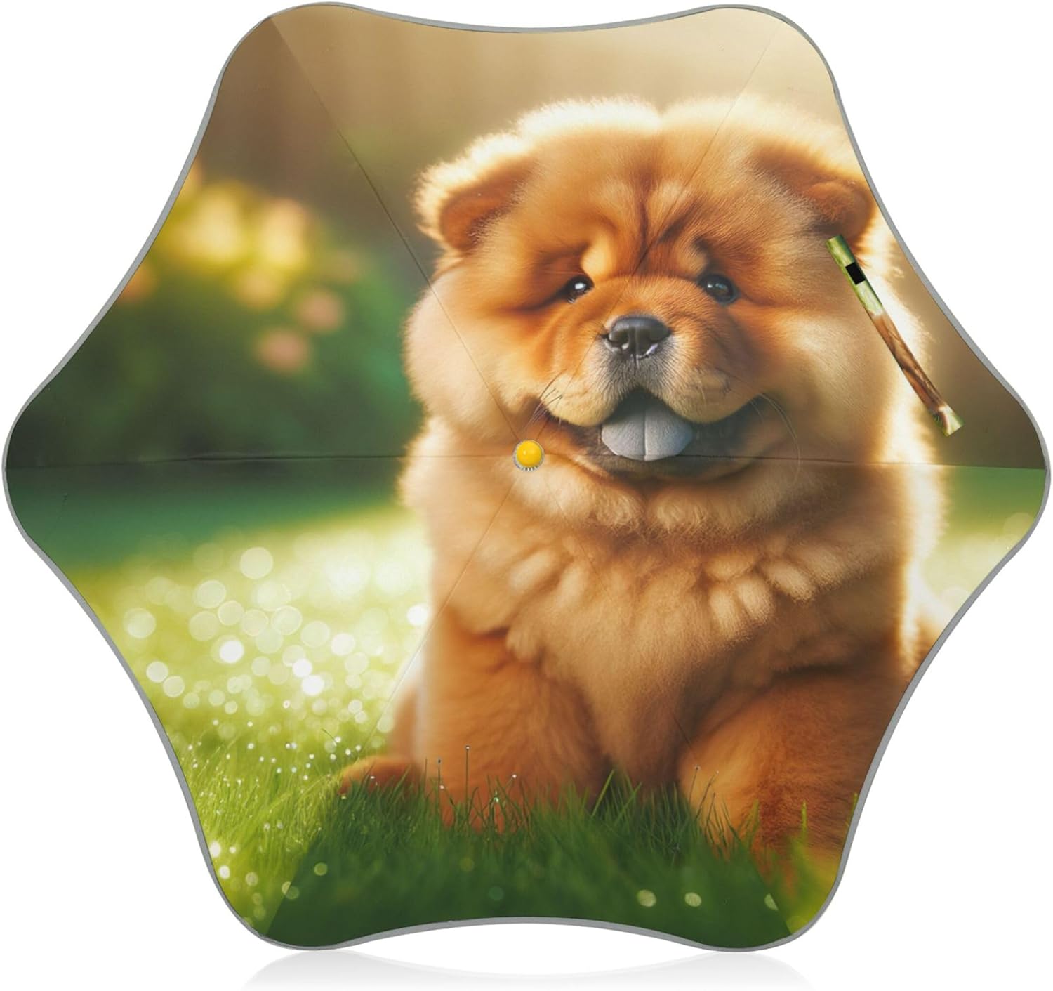 Joisal Puppy Cute Chow Chow Dog Kids Umbrella for Girls Parasol UPF 50+ Sun Umbrellas Uv Protection Reflective Trim Beach Boys Umbrellas for Rain Long Stick 90x65cm / 35.5x25.6in