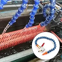 Vista 5 de Waziaqoc Base magnética ajustable (rosca de 1/4PT) con 1 boquilla redonda, manguera flexible de tubo de refrigerante de aceite de agua para drenaje