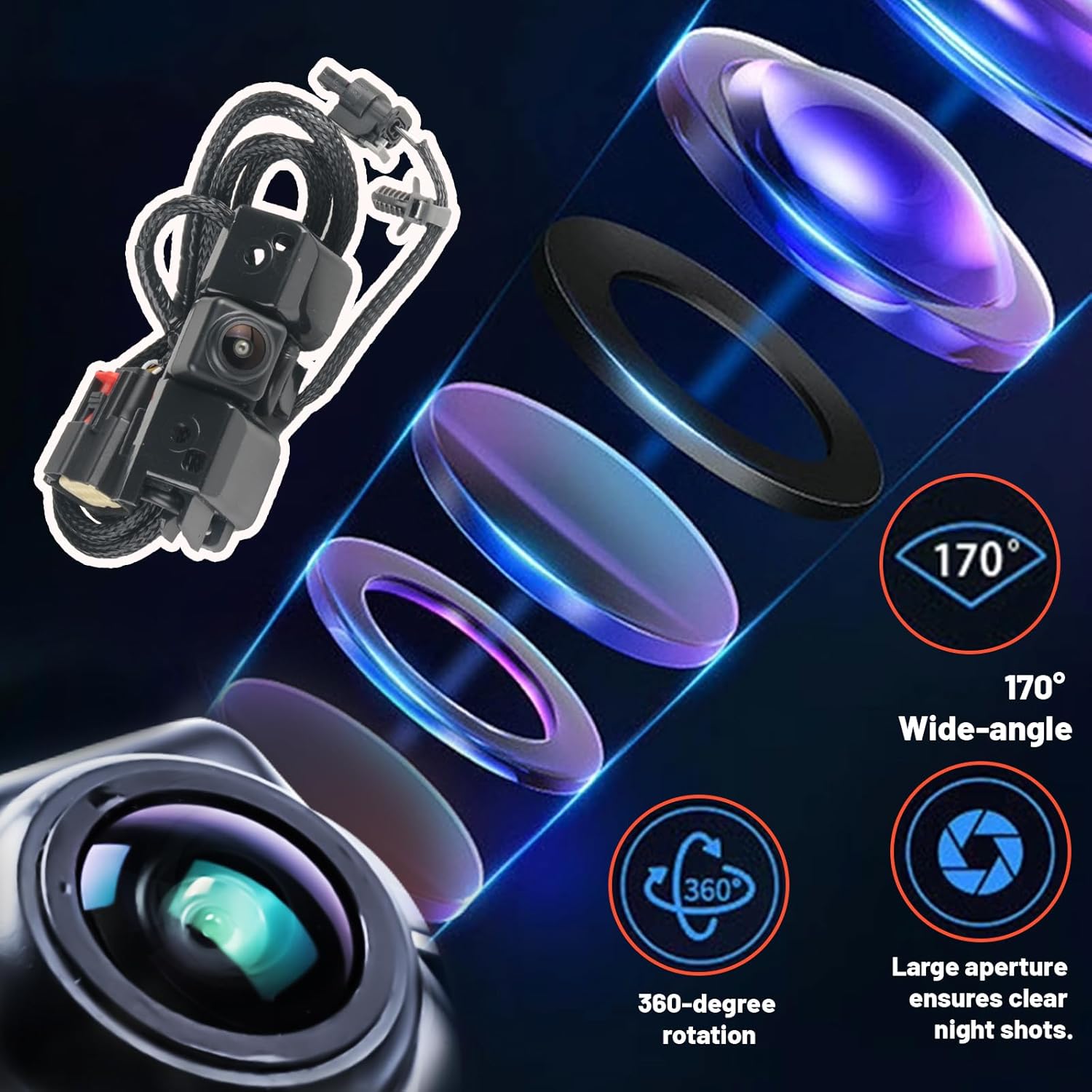 Rear View Backup Camera 84062896 Compatible with Chevrolet 4.3L 5.3L 6.0L 2016 2017 2018 2019 GMC Sierra 1500 HD 2500 HD 3500 HD Park Assist Camera Replace OE GM1960102